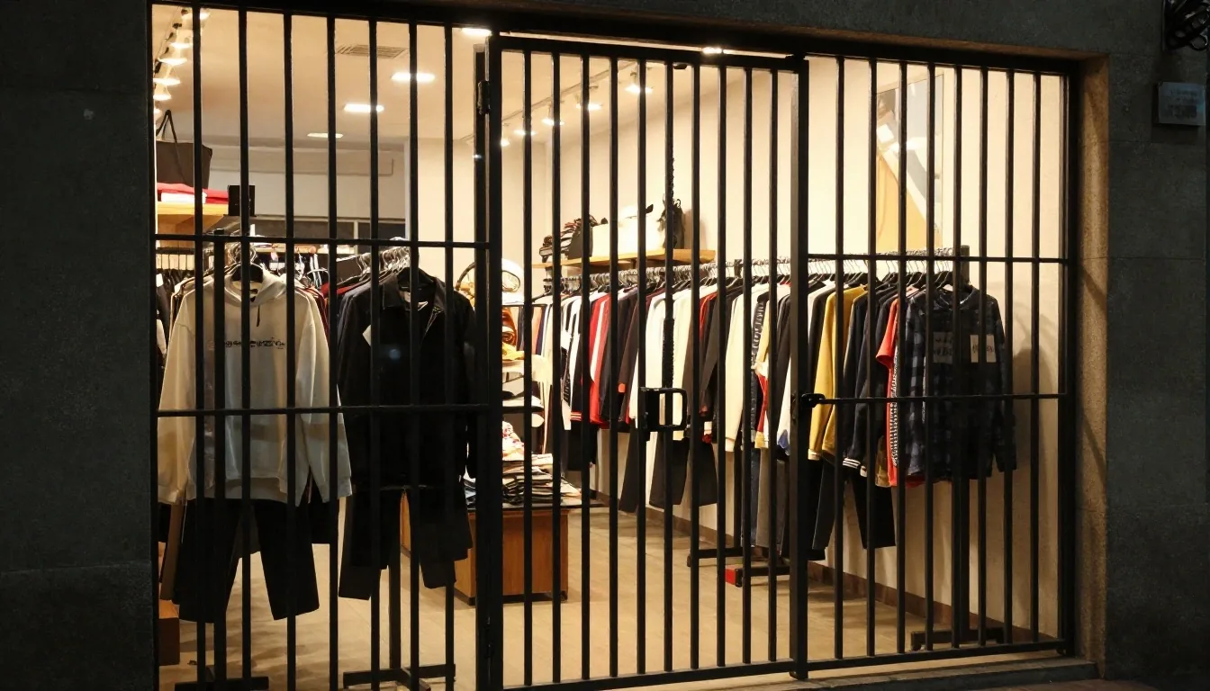 Malla fija interior con mercadería iluminada detrás